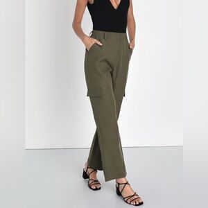 Cool Confidence Olive Green Wide Leg Utility
Pants - Size XL